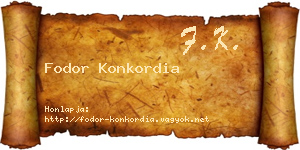 Fodor Konkordia névjegykártya